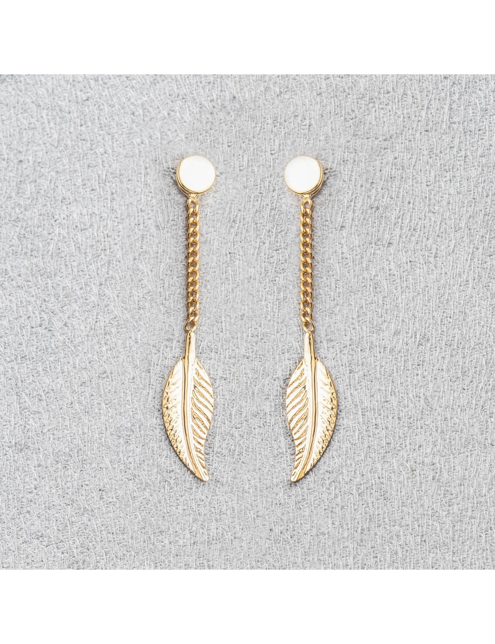 Plume précieuse suspendue - Or Jaune 750 millièmes (18 Carats)