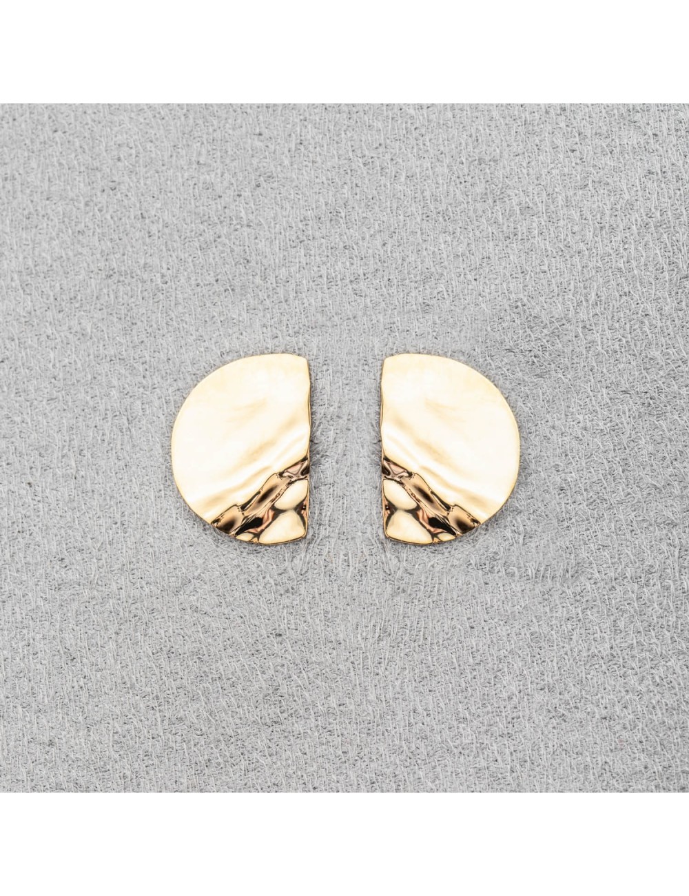 Grand éclats demi-ronds froissés - Or Jaune 750 millièmes (18 Carats)