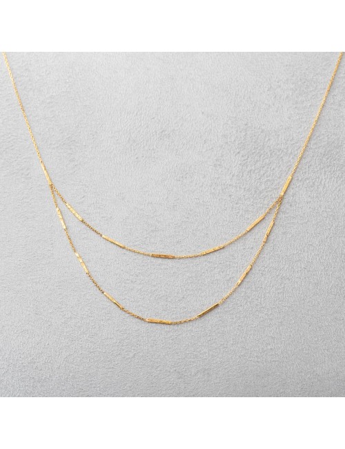 Collier martelé grungé - Or Jaune 18 Carats