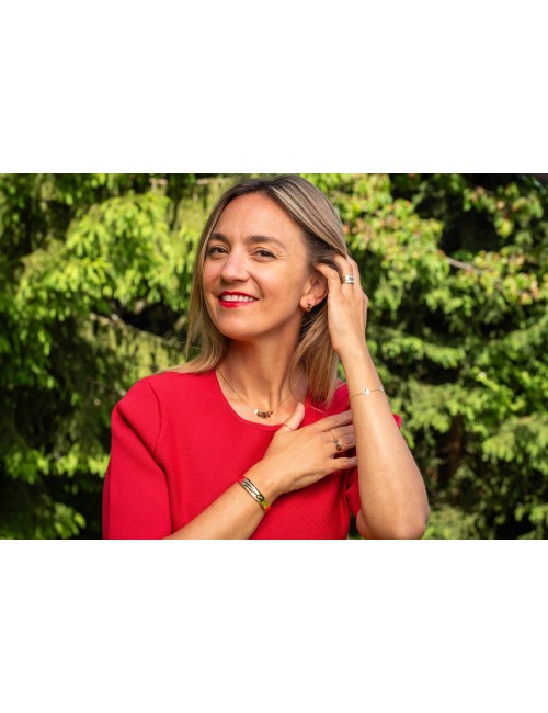 Collier composé de cercles sculptés - Or Jaune 18 Carats