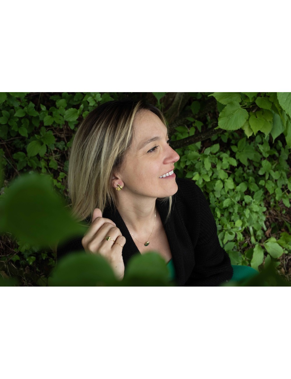 Éclats froissés en demi-rond - Or Jaune 750 millièmes (18 Carats)