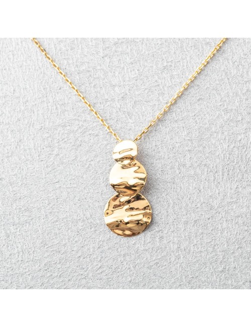 Collier triple éclats de lumière brute - Or Jaune ou Or Blanc 375 millièmes (9 Carats)