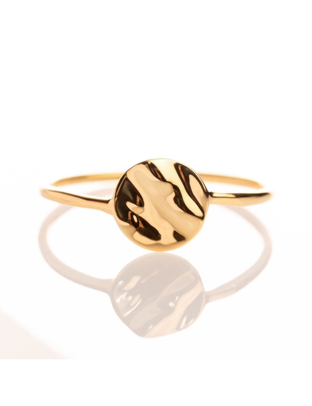 Bague petit cercle d'or froissé - Or Jaune ou Or Blanc 375 millièmes (9 Carats)
