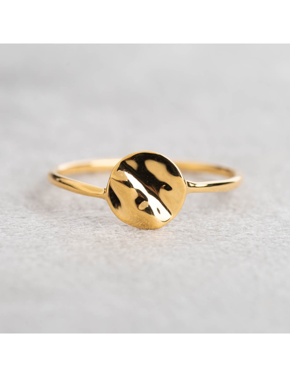 Bague petit cercle d'or froissé - Or Jaune ou Or Blanc 375 millièmes (9 Carats)