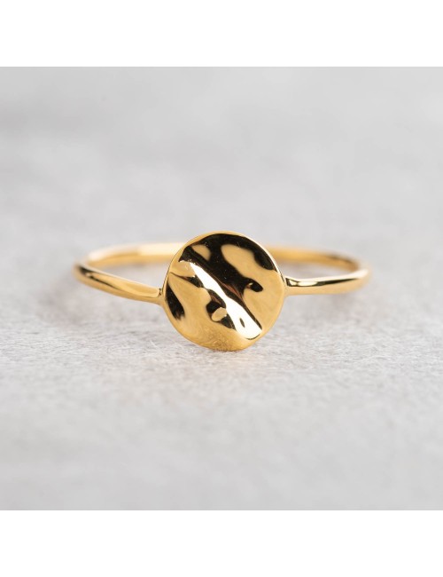 Bague petit cercle d'or froissé - Or Jaune ou Or Blanc 375 millièmes (9 Carats)