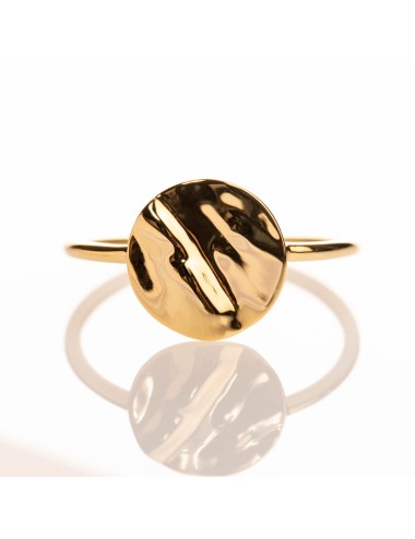 Bague moyen cercle d'or froissé - Or Jaune ou Or Blanc 375 millièmes (9 carats)