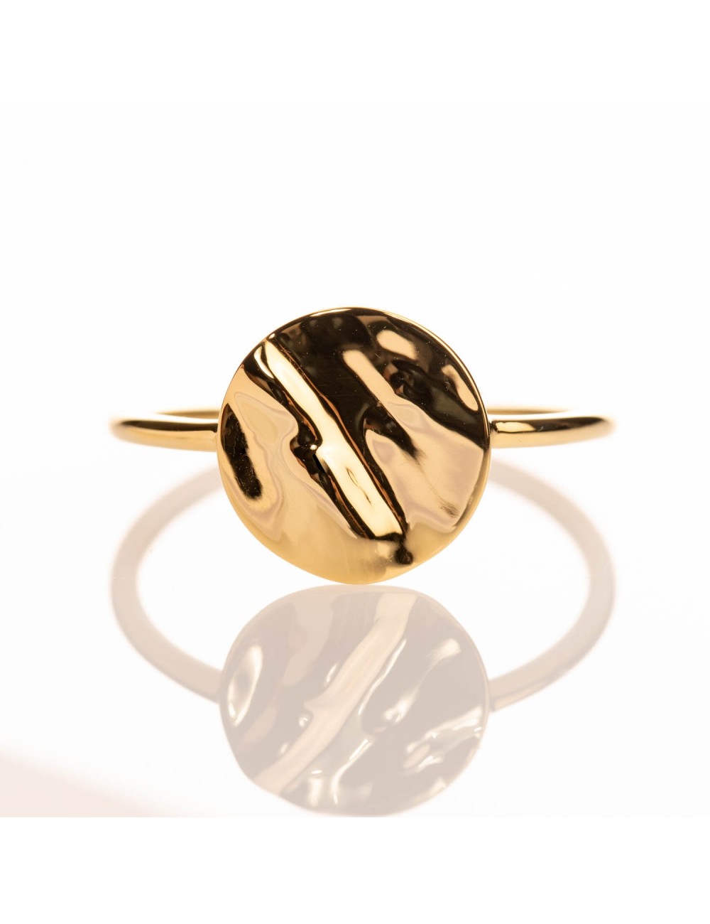 Bague moyen cercle d'or froissé - Or Jaune ou Or Blanc 375 millièmes (9 carats)