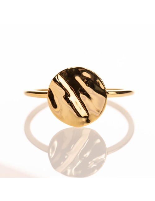 Bague moyen cercle d'or froissé - Or Jaune ou Or Blanc 375 millièmes (9 carats)