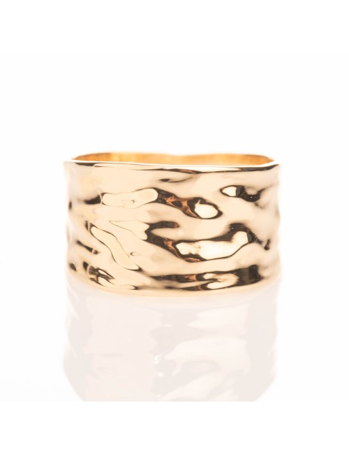 Grande bague d'or froissé - Or Jaune ou Or Blanc 375 millièmes (9 Carats)