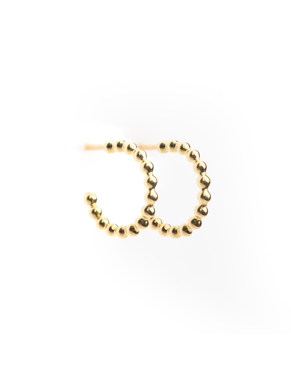 Boucles d’oreilles créoles en or perlé - Or Jaune ou Or Blanc 375 millièmes (9 Carats)