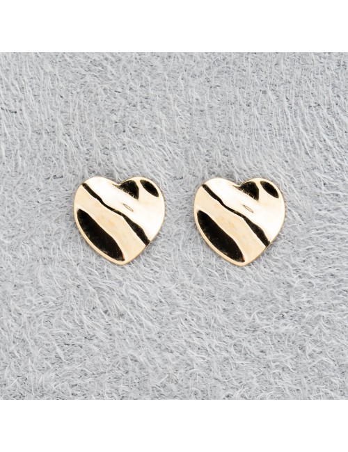 Boucles d'oreilles délicat coeur plié - Or Jaune ou Or Blanc 375 millièmes (9 Carats)