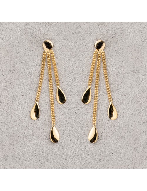 Boucles d'oreilles cascade de gouttes en or - Or Jaune ou Or Blanc 375 millièmes (9 Carats)