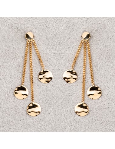Boucles d'oreilles trio de ronds froissés dégradés - Or Jaune, Blanc ou Bicolore 375 millièmes (9 Carats)