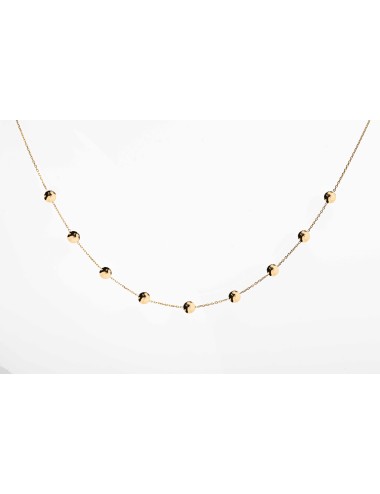 Collier petits ronds froissés - Or Jaune ou Or Blanc 375 millièmes (9 Carats)