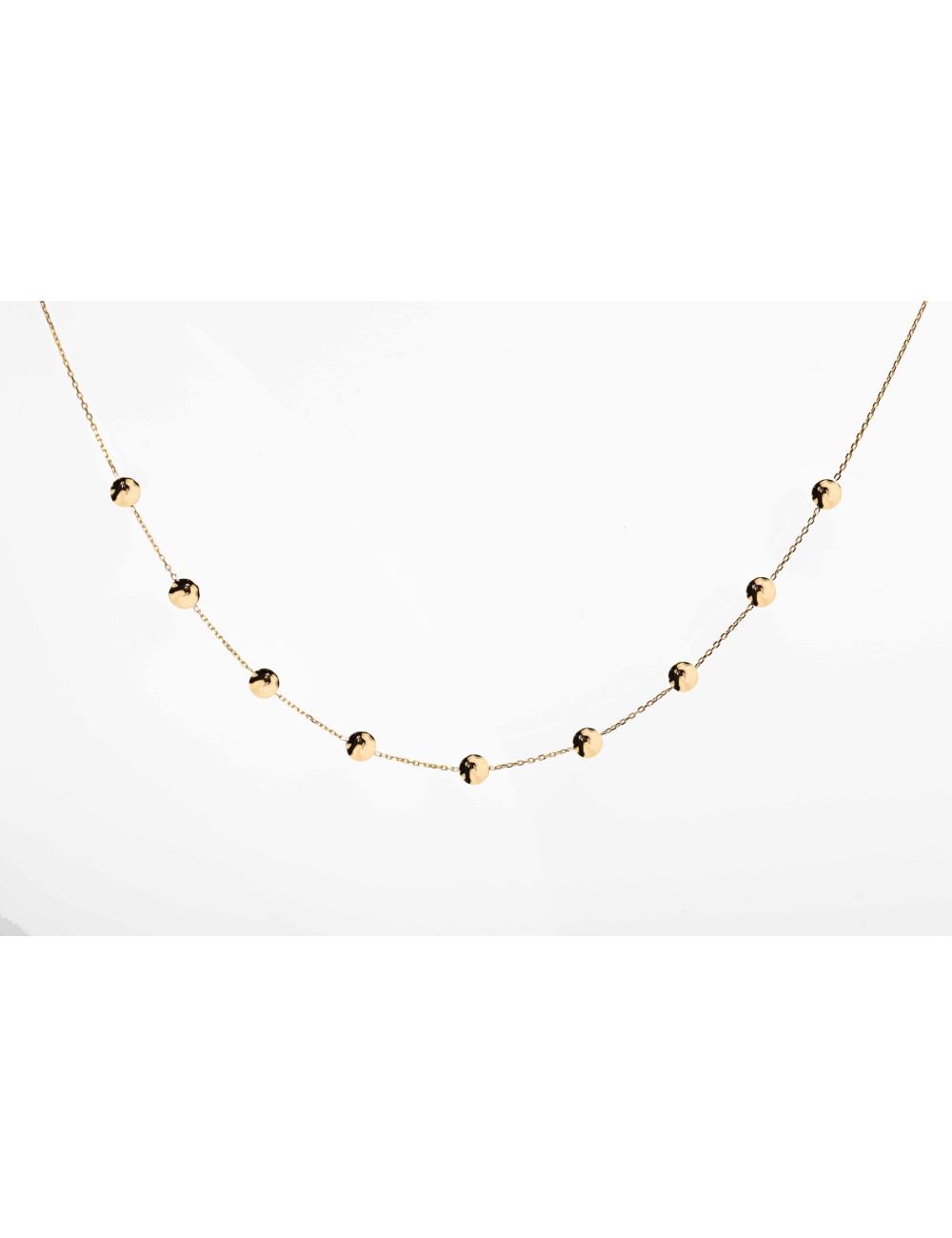 Collier petits ronds froissés - Or Jaune ou Or Blanc 375 millièmes (9 Carats)