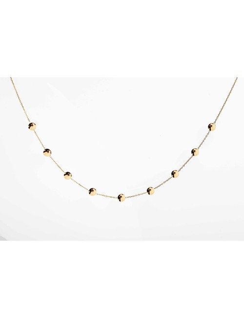 Collier petits ronds froissés - Or Jaune ou Or Blanc 375 millièmes (9 Carats)