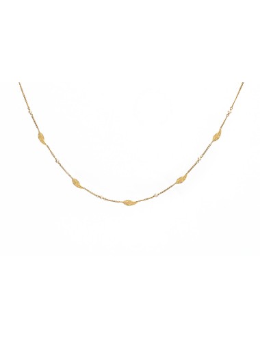 Collier plumes d'or et perles d'eau douce - Or Jaune ou Or Blanc 375 millièmes (9 Carats)