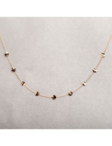 Collier petits ronds froissés - Or Jaune ou Or Blanc 375 millièmes (9 Carats)