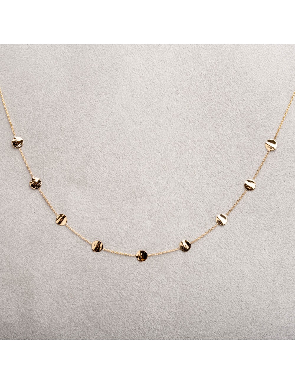 Collier petits ronds froissés - Or Jaune ou Or Blanc 375 millièmes (9 Carats)