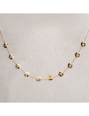 Collier de ronds froissés et ajourés - Or Jaune ou Or Blanc 375 millièmes (9 Carats)