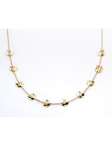 Collier de ronds froissés et ajourés - Or Jaune ou Or Blanc 375 millièmes (9 Carats)