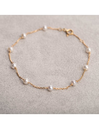 Bracelet murmure de moyennes perles d'eau douce - Or Jaune ou Or Blanc 375 millièmes (9 Carats)