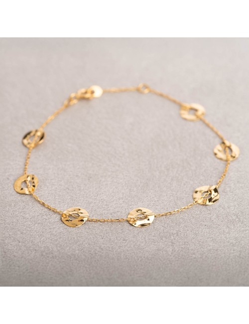 Petit ronds ajourés et froissés - Or Jaune ou Or Blanc 375 millièmes (9 Carats)