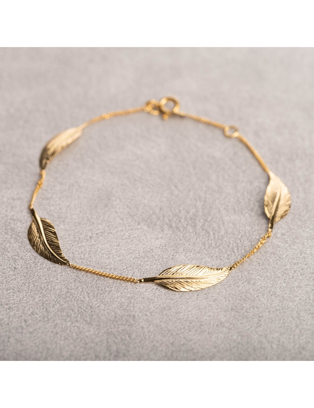 Bracelet danse des quatre plumes - Or Jaune ou Or Blanc 375 millièmes (9 Carats)