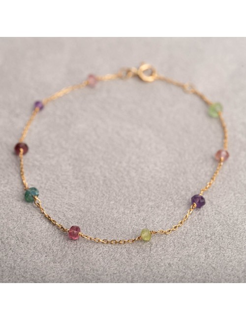 Bracelet de pierres fines - Or Jaune ou Or Blanc 375 millièmes (9 Carats)