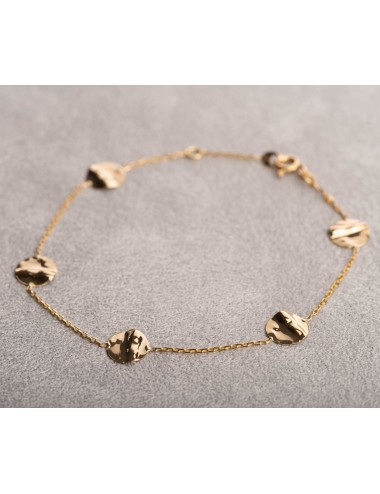 Bracelet cinq éclats de lumière froissée - Or Jaune ou Or Blanc 375 millièmes (9 Carats)