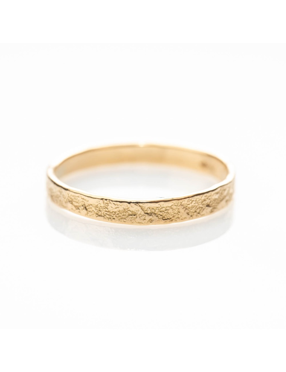 Alliance fragment brut grungé grand modèle - Or Jaune ou Or Blanc 750 millièmes (18 Carats)