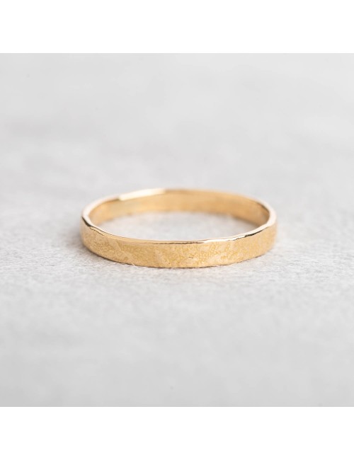 Alliance fragment brut grungé pour homme petit modèle - Or Jaune ou Or Blanc 750 millièmes (18 Carats)