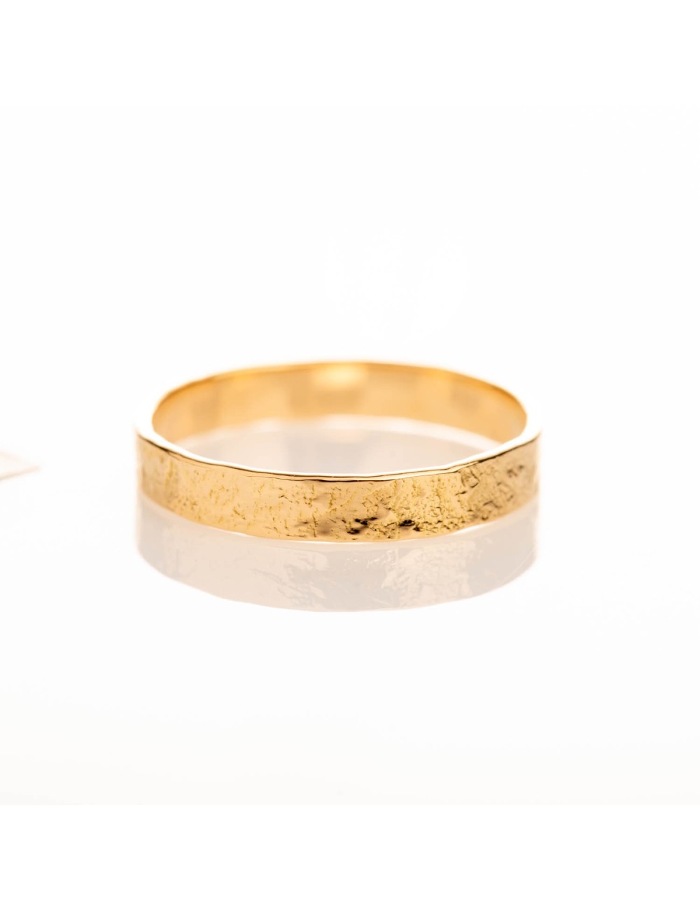 Alliance fragment brut grungé pour homme grand modèle - Or Jaune ou Or Blanc 750 millièmes (18 Carats)