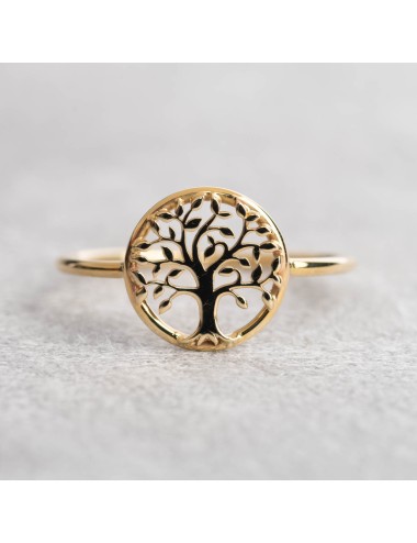 Bague l'arbre de vie dorée - Or Jaune 750 millièmes (18 Carats)