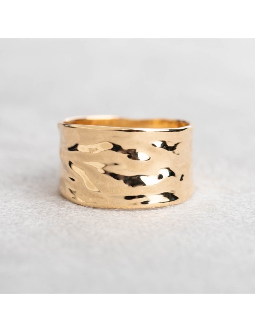 Grande bague d'or froissé - Or Jaune 750 millièmes (18 Carats)