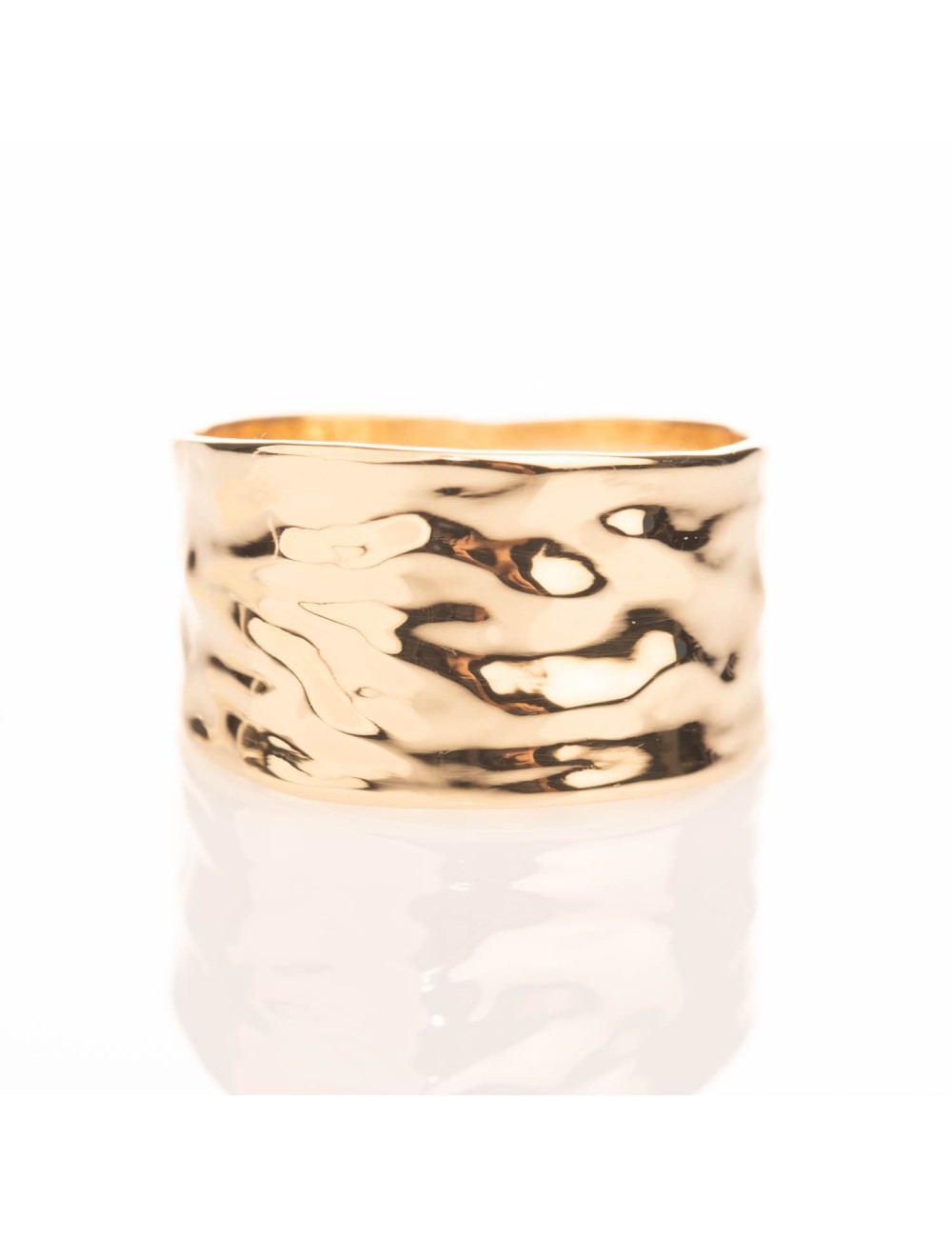 Grande bague d'or froissé - Or Jaune 750 millièmes (18 Carats)