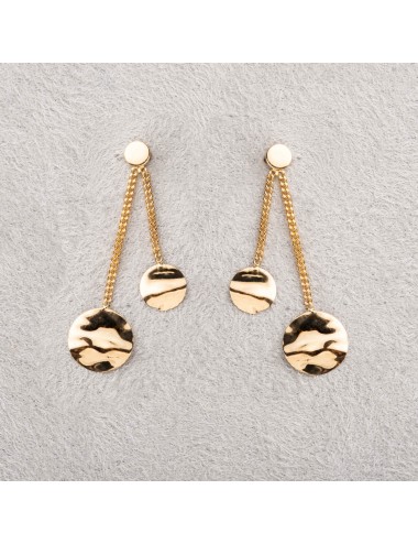 Boucles d'oreilles double ronds dégradés pendants - Or Jaune 750 millièmes (18 Carats)