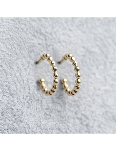 Boucles d’oreilles créoles en or perlé - Or Jaune ou Or Blanc 375 millièmes (9 Carats)