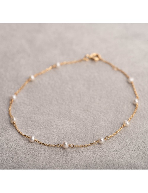 Bracelet murmure de petites perles d'eau douce - Or Jaune 18 Carats