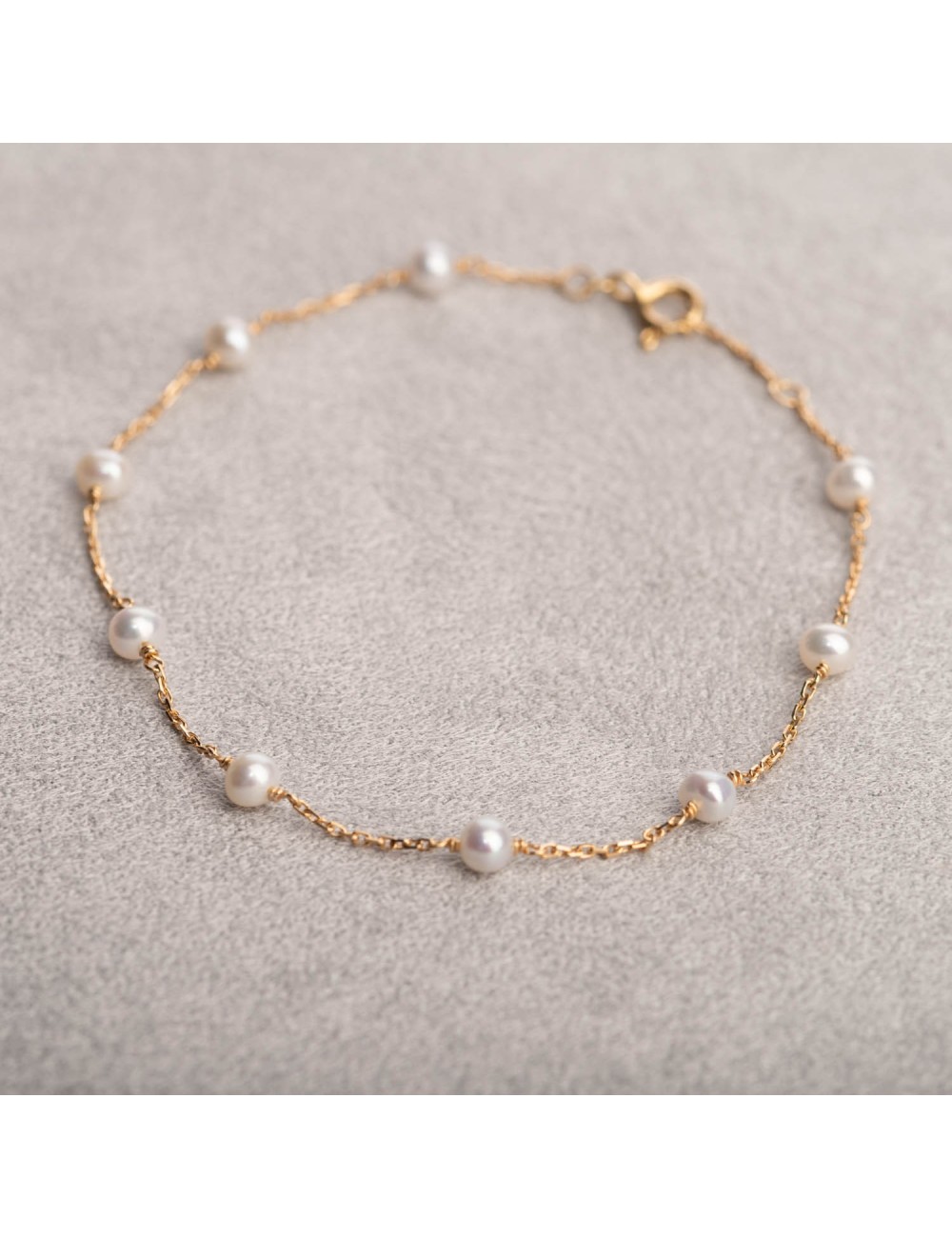 Bracelet murmure de moyennes perles d'eau douce - Or Jaune 18 Carats