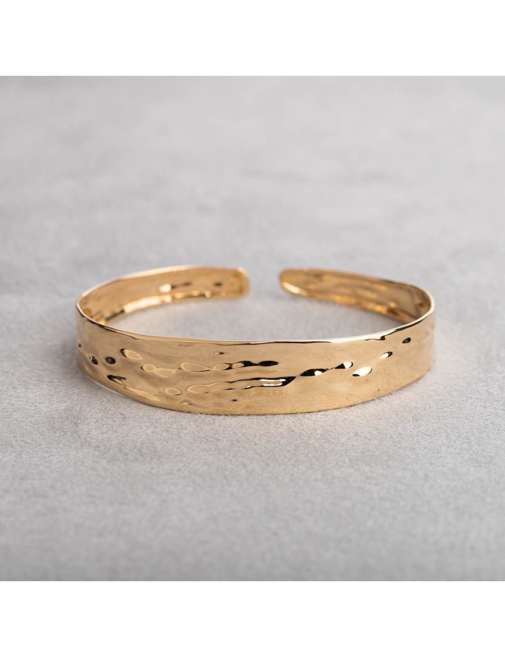 Bracelet flux solaire en jonc froissé - Or Jaune 750 millièmes (18 Carats)