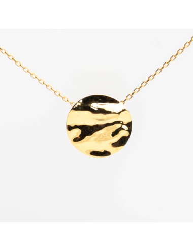 Collier l'unique grand rond froissé - Or Jaune 18 Carats