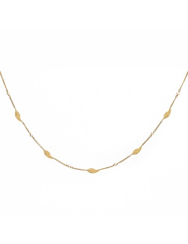 Collier plumes d'or et perles d'eau douce - Or Jaune 18 Carats