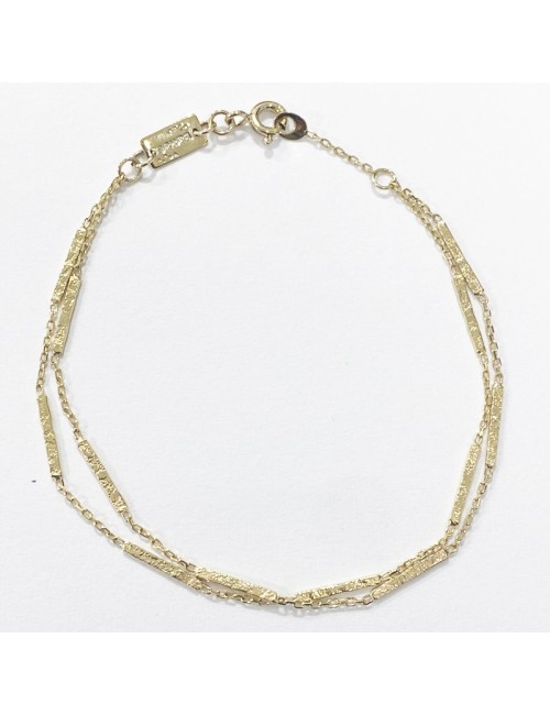 Bracelet double rang d'or grungé - Or Jaune ou blanc 375 millièmes (9 carats)