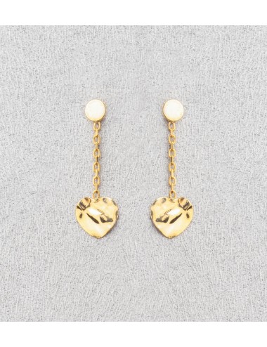 Boucle d'oreille cœur d'Or suspendu - Or Jaune ou Or Blanc 375 millièmes (9 Carats)