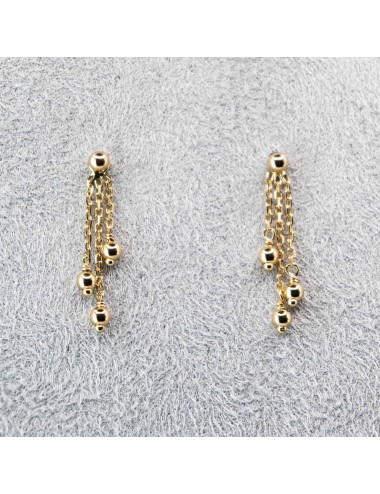 Boucles d'oreilles trio de boules d'Or dégradées - Or jaune 750 millièmes (18 carats)