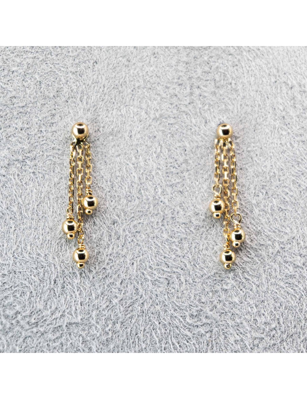 Boucles d'oreilles trio de boules d'Or dégradées - Or jaune 750 millièmes (18 carats)