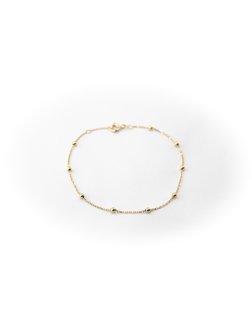 Bracelet orné de 9 boules d’Or - Or Jaune 750 millièmes (18 carats)