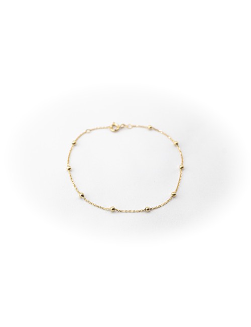 Bracelet orné de 9 boules d’Or - Or Jaune 750 millièmes (18 carats)