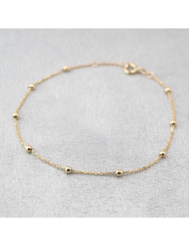 Bracelet orné de 9 boules d’Or - Or Jaune 750 millièmes (18 carats)